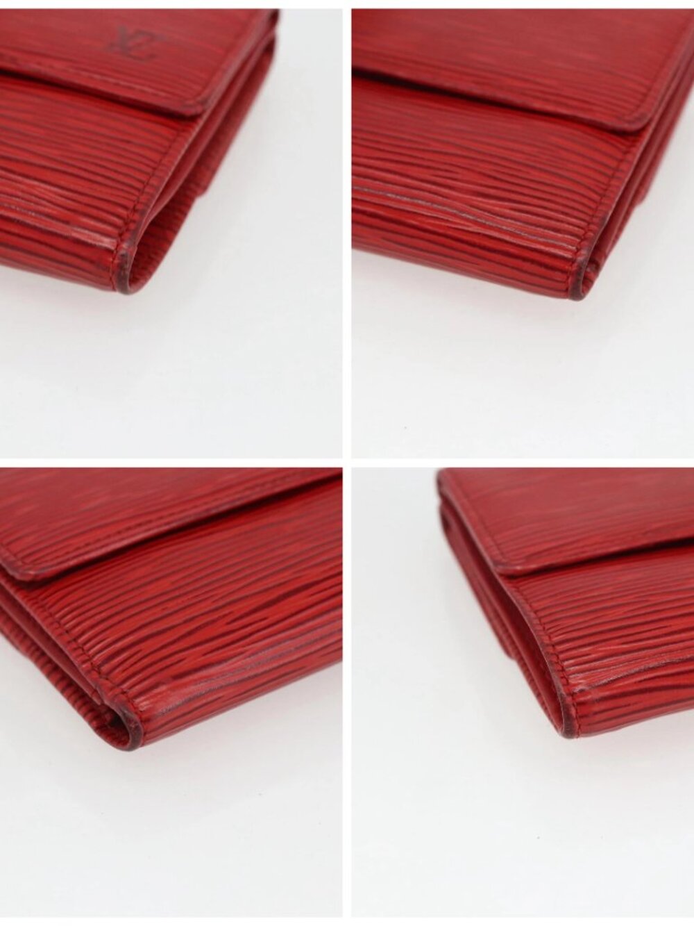 LOUIS VUITTON Porte Monnaie Billets Cartes Credit Wallet Red - Picture 14 of 15